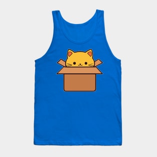 Cat sitting inside cardboard box - 01 Tank Top